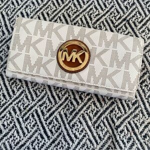 Michael Kors Gold White Wallet